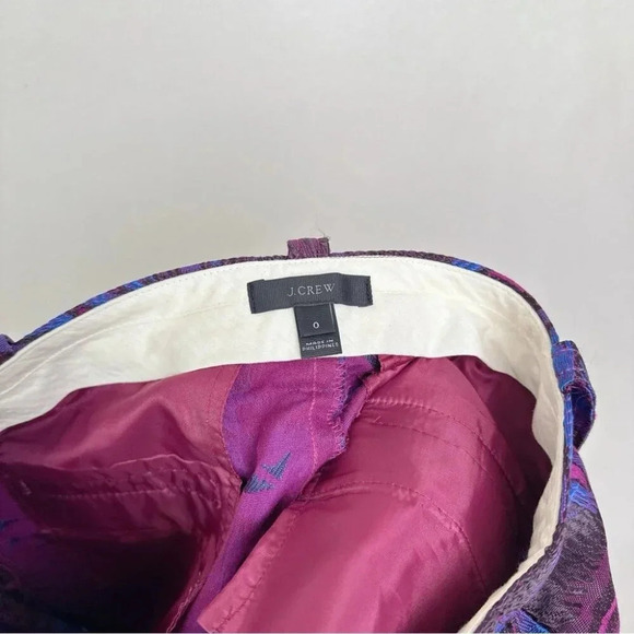 J.crew Womens 0 Midnight Jacquard Floral Slim Trouser In Purple - Picture 10 of 14